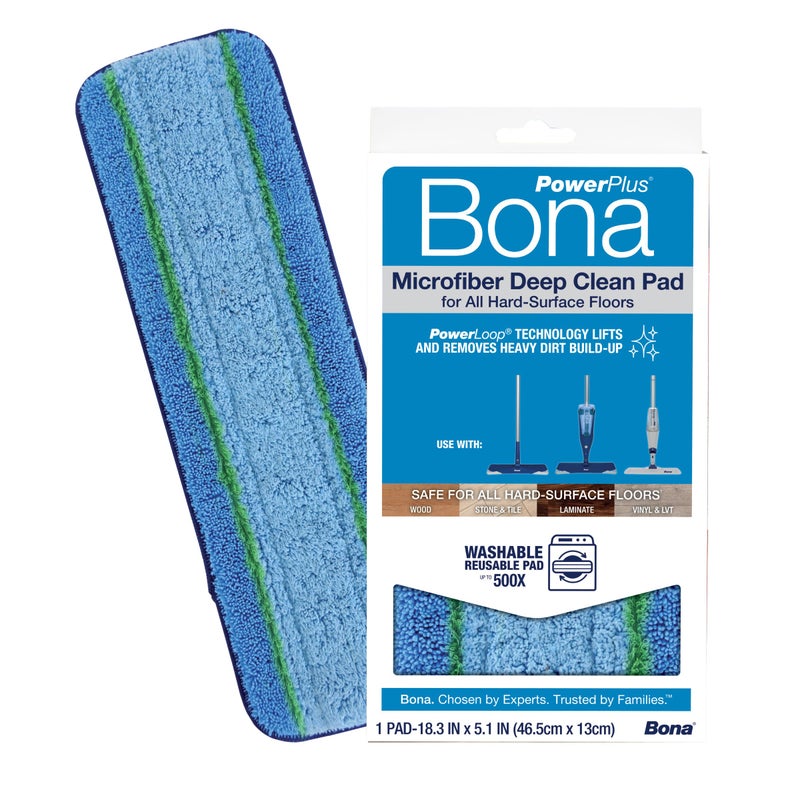 Bona Mop Microfiber Deep Cleaning Pad for Hardwood & Hard Surface Floors - 1-Pack - For Use With Bona Mops - Dual Zone Cleaning - Image 1
